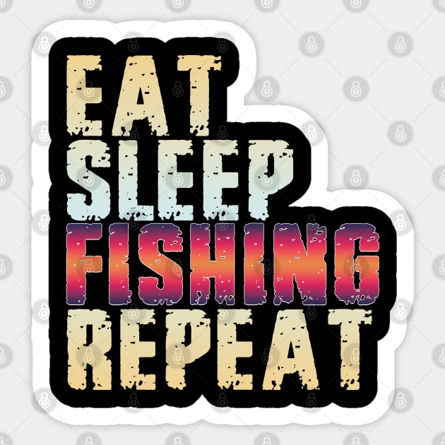 Eat Sleep Fishing Repeat Sticker by EunsooLee